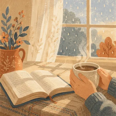 Open Bible and Coffee by Window