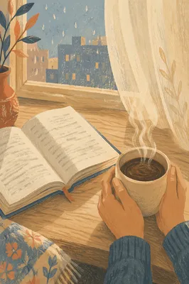 Quiet Morning Bible and Coffee by Window
