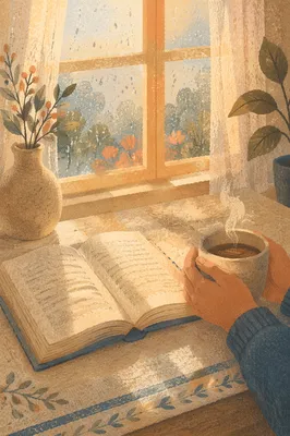 Open Bible and Coffee by Window
