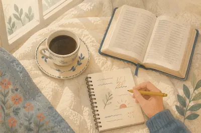 Morning Bible Study with Coffee by Window