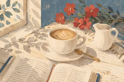 Open Bible and Coffee by Window