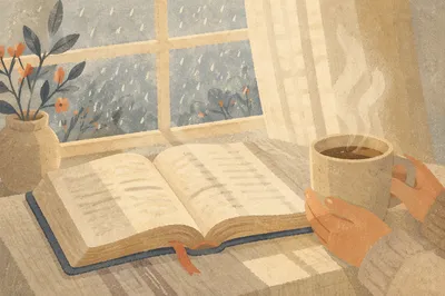 Open Bible and Coffee by Window