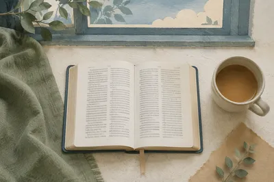 Morning Bible and Coffee by Window