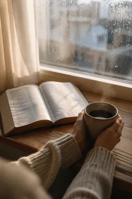 Quiet Morning Bible and Coffee by Window