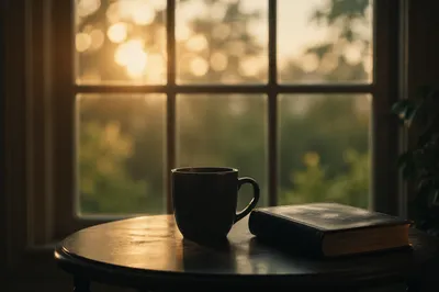 Morning Bible Devotion by Coffee Cup