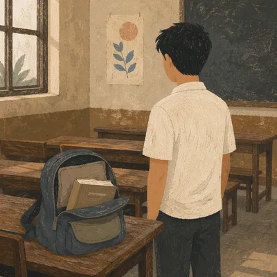 Campus Backpack With Worn Bible