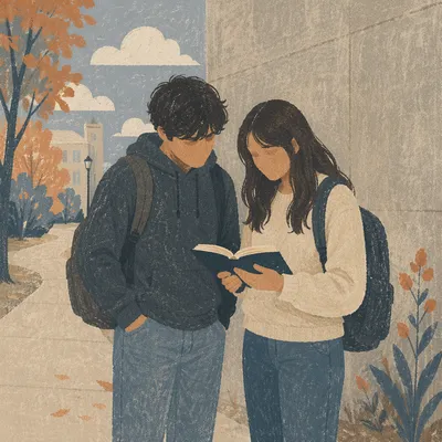 Students Sharing Bible Study on Campus