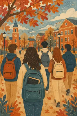 Campus Backpack With Bible in Autumn