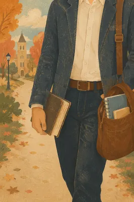 Campus Student Carrying Bible and Backpack