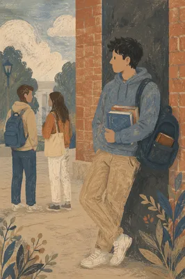 College Student With Bible in Backpack