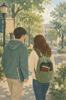 Bible in Backpack on College Path