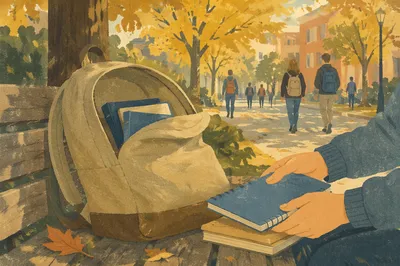 Campus Backpack Bible in Autumn Light