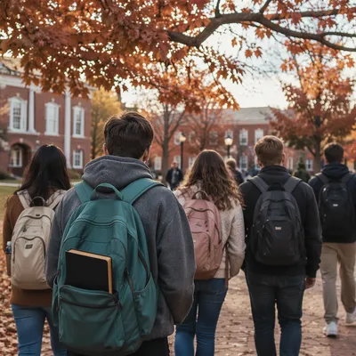 Bible in Backpack on Campus Walk