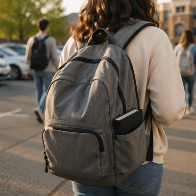 Student Backpack With Bible on Campus