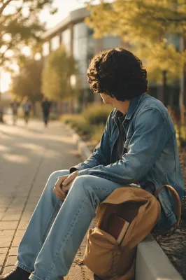 Campus Student With Bible in Backpack
