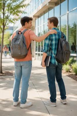 Campus Fellowship with Bible and Backpacks