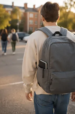 Student Backpack with Bible on Campus