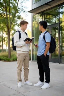 Students Reading Bible on College Campus