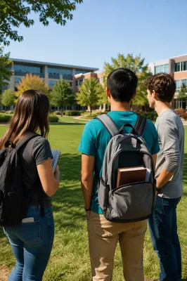 College Students with Bible on Sunny Campus
