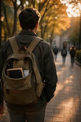Student Backpack With Bible on Campus Path