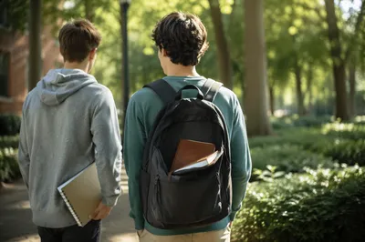Bible in Backpack on Campus Walk