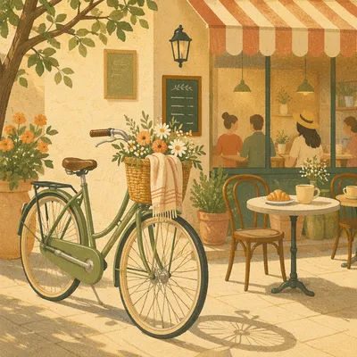 Vintage Bicycle by Sunny Sidewalk Cafe