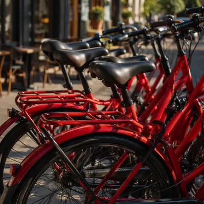 Red City Bicycles Outside Sunny Cafe