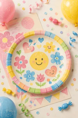 Colorful Birthday Party Flat Lay Celebration