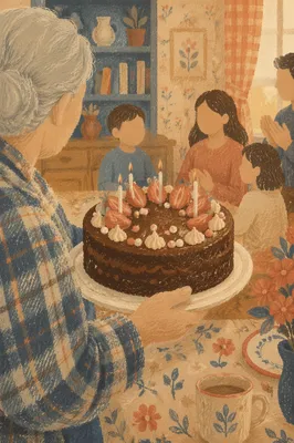 Warm Family Birthday Cake Celebration at Home