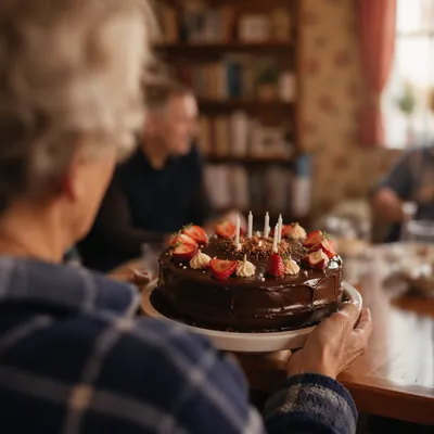 Warm Family Birthday Cake Celebration at Home