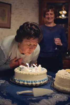 Cozy Family Birthday Cake Candle Moment