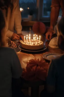 Cozy Family Birthday Cake Candle Celebration