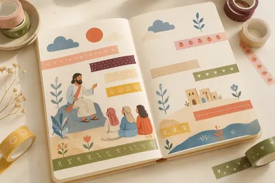Cozy Bullet Journal Spread with Washi Tape