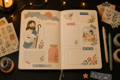 Cozy Bullet Journal Flat Lay