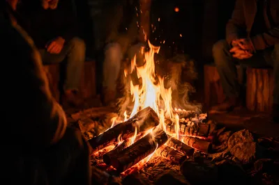Cozy Night Campfire Circle Gathering