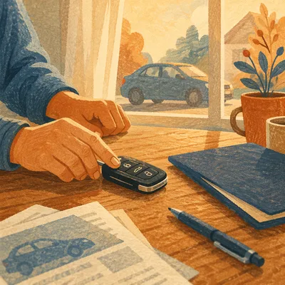 Car Key on Table After Purchase