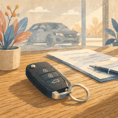 Car Key on Table New Purchase