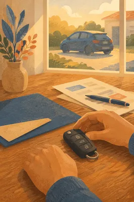 Car Key on Table After Purchase