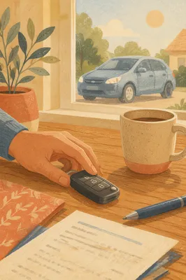Car Key on Table New Purchase