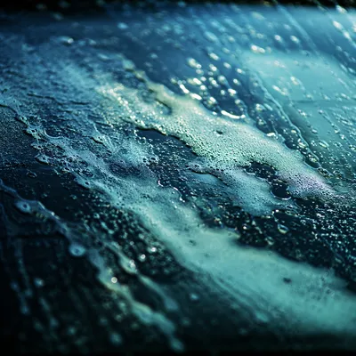 Refreshing Car Wash Water Foam Closeup