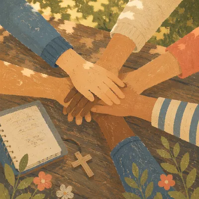 Children Hands United After Church Youth Activity