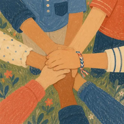 Children Stacking Hands in Outdoor Teamwork