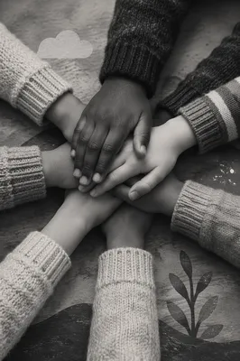 Children's Hands Stacked in Teamwork