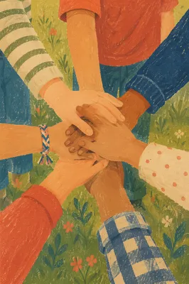 Children Stacking Hands in Outdoor Teamwork