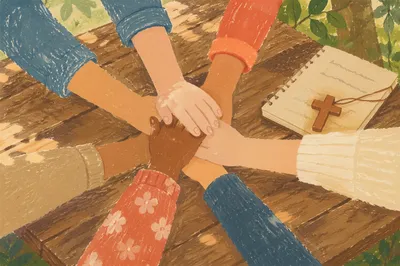 Children’s Hands United in Faith Teamwork