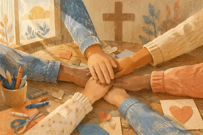 Children Hands United After Service Craft