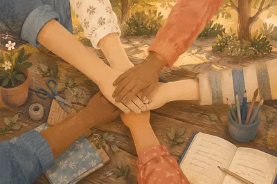 Children Hands United in Service