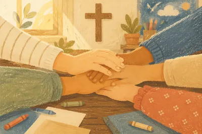 Children Hands United in Sunday School