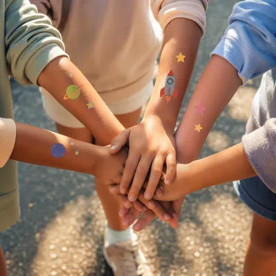 Children Stacking Hands in Summer Teamwork