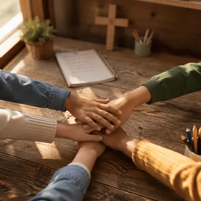 Children’s Hands United in Faithful Teamwork
